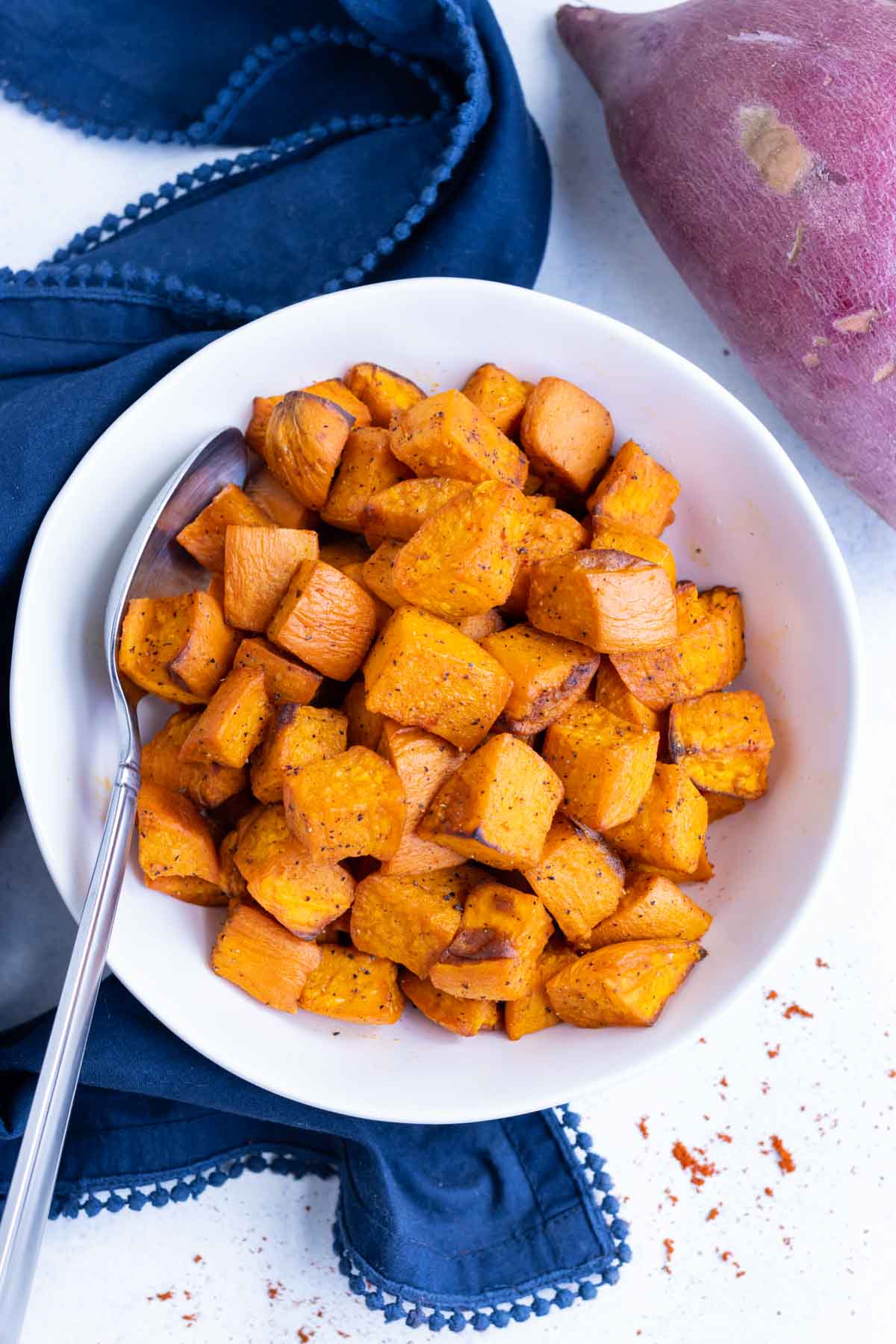 Healthy sweet potatoes from the air fryer.