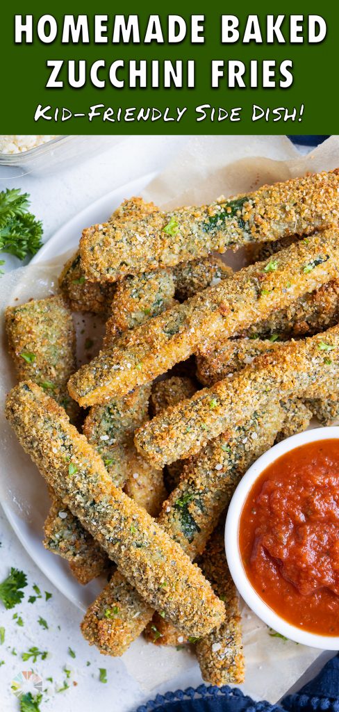 Zucchini fries baked in the oven.