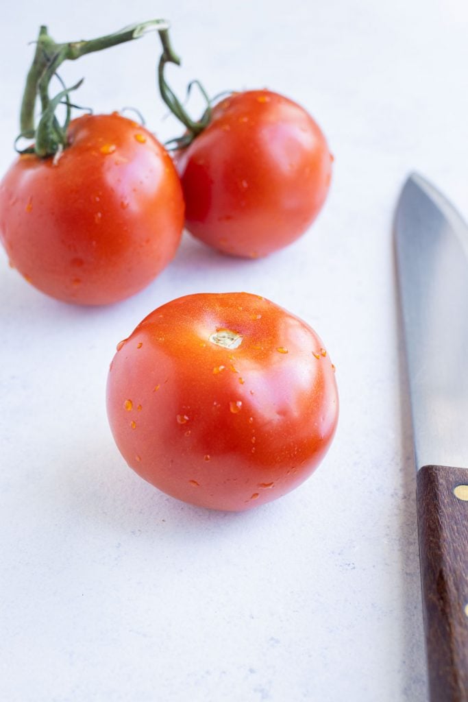 Tomatoes and a knife are all you need for this recipe.