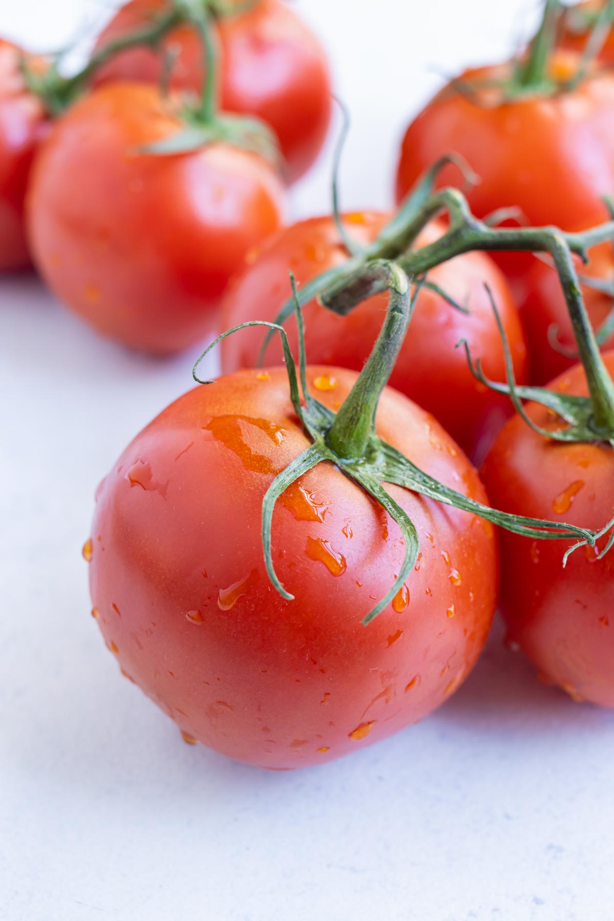 Tomatoes are healthy and tasty in season.