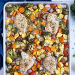 Sheet pan dinners are quick and easy with little clean up.