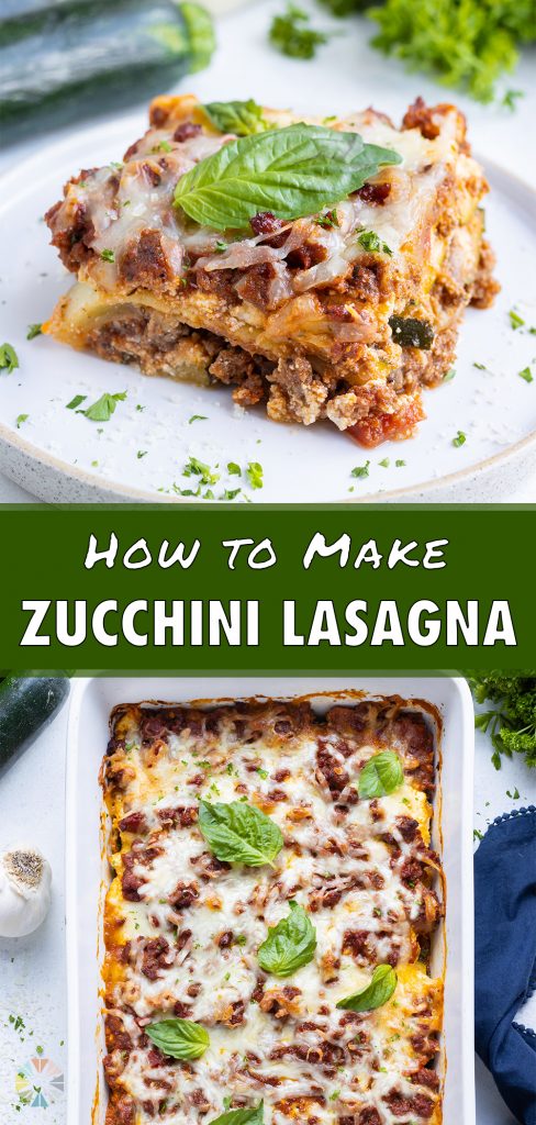 Low-carb and healthy zucchini lasagna.
