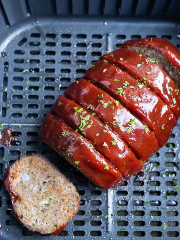 Cook meatloaf in half the time in the air fryer.