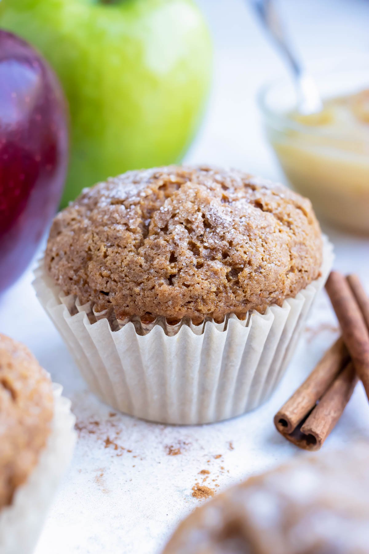 Cinnamon and spice flavor these applesauce muffins in this quick and easy recipe.