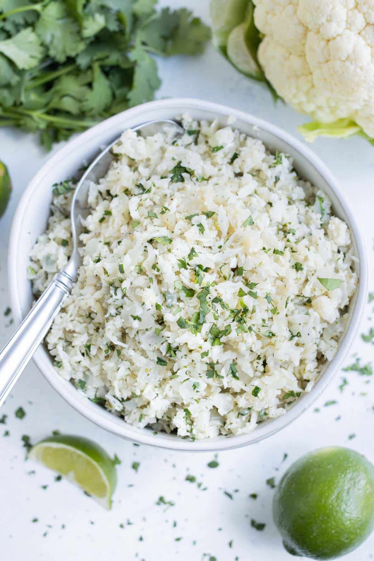 Serve this cauliflower rice in place of traditional grains in your favorite dishes.