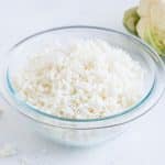 Riced cauliflower is a low-carb rice alternative.