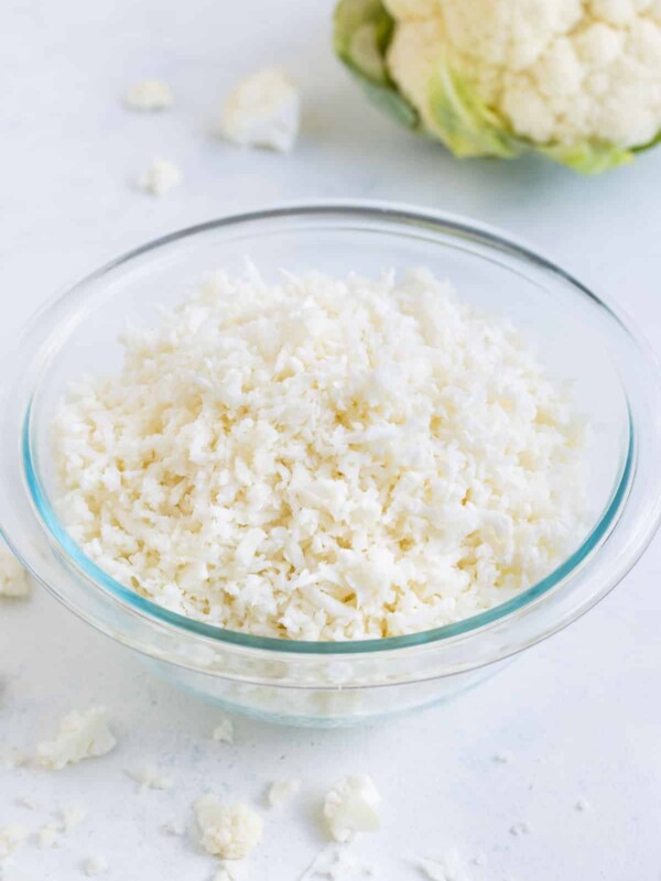 Riced cauliflower is easy to make and super healthy.