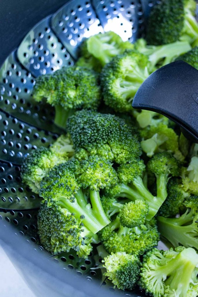 Broccoli turns bright green when perfectly steamed.