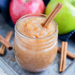 Make the best, healthy instant pot applesauce with just 5 ingredients under 15 minutes.