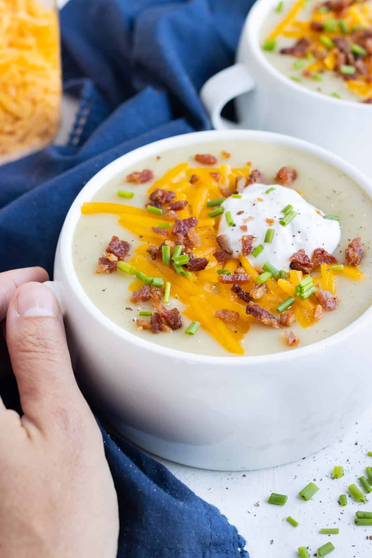 Serve up potato soup on a Fall day.