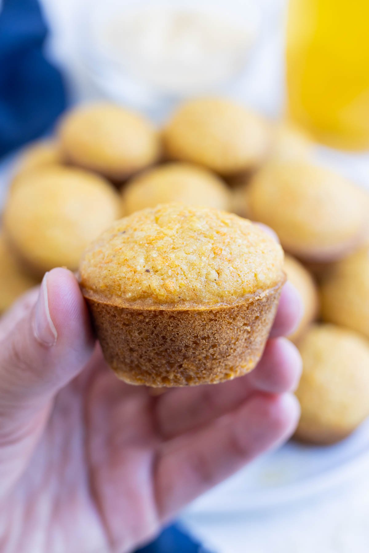 A mini cornbread muffin is the perfect side for chili.