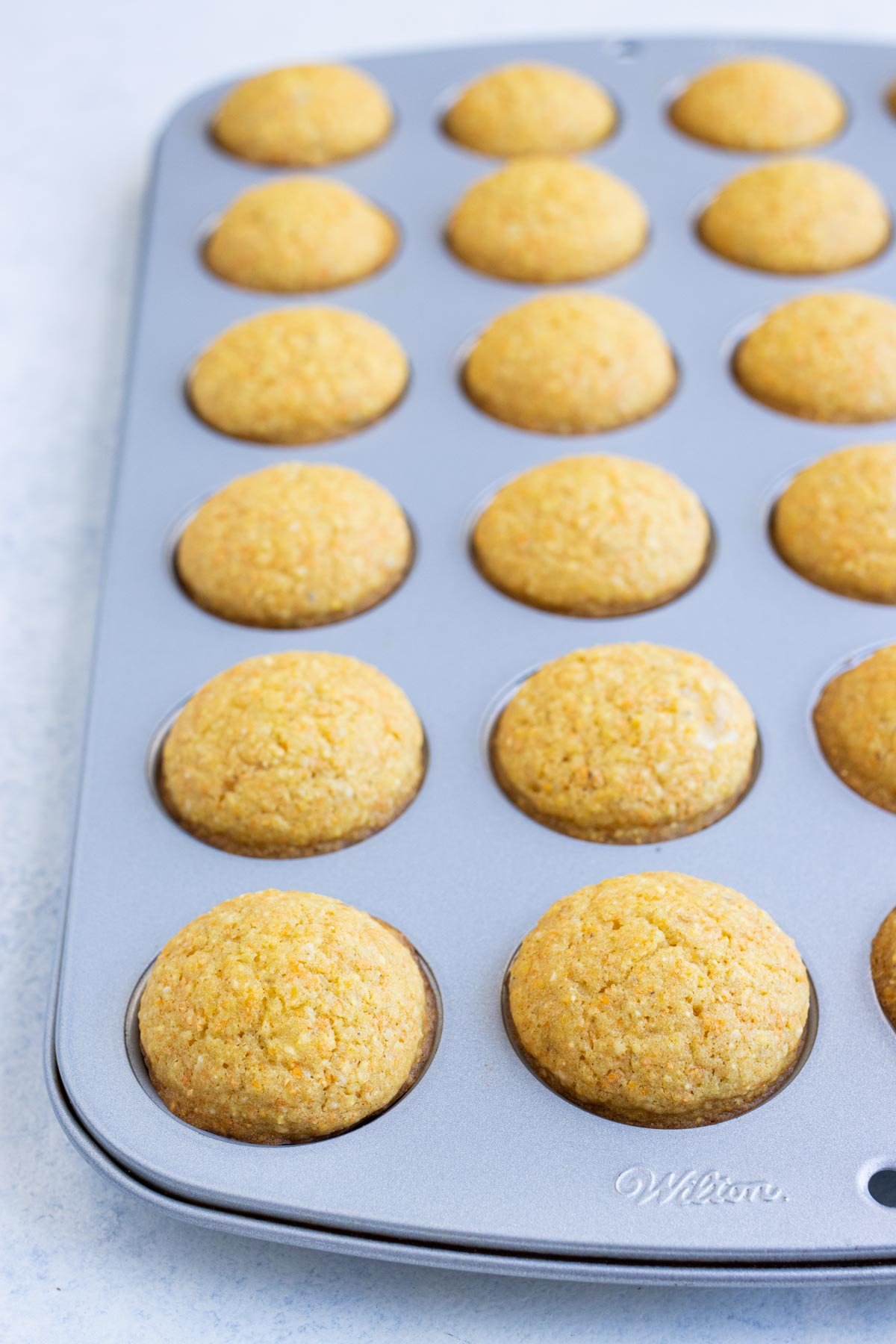 A tray full of quick and healthy cornbread.