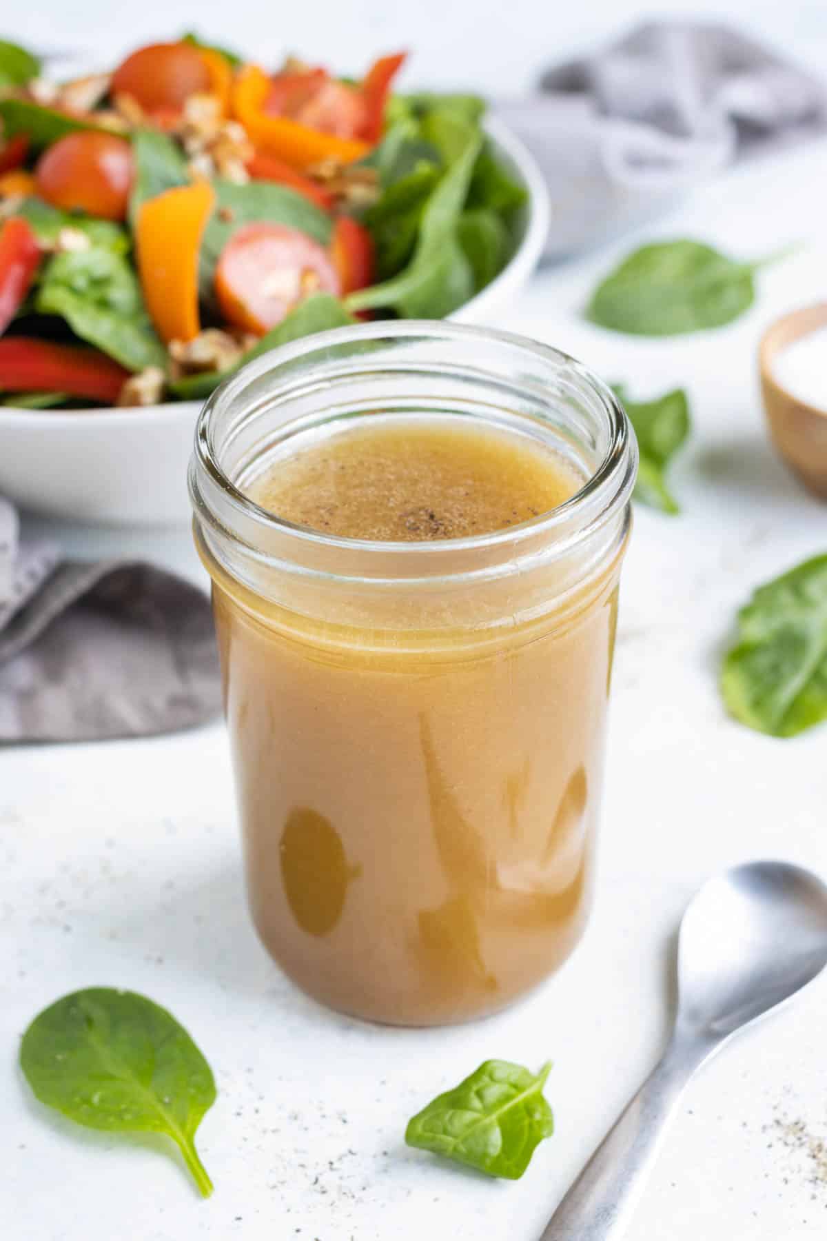 Apple cider vinaigrette is healthy and easy to make.