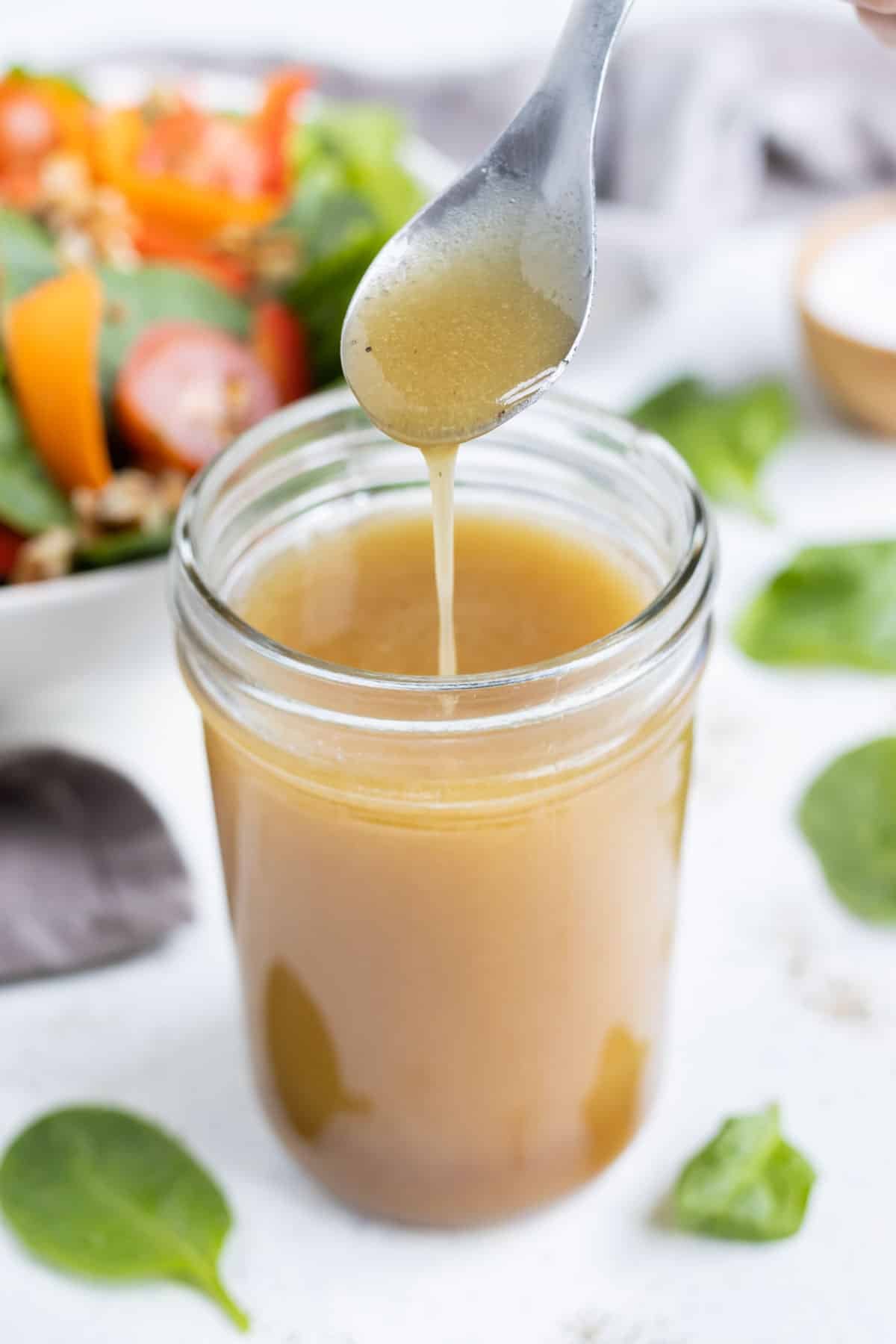 Smooth and creamy apple cider vinaigrette.