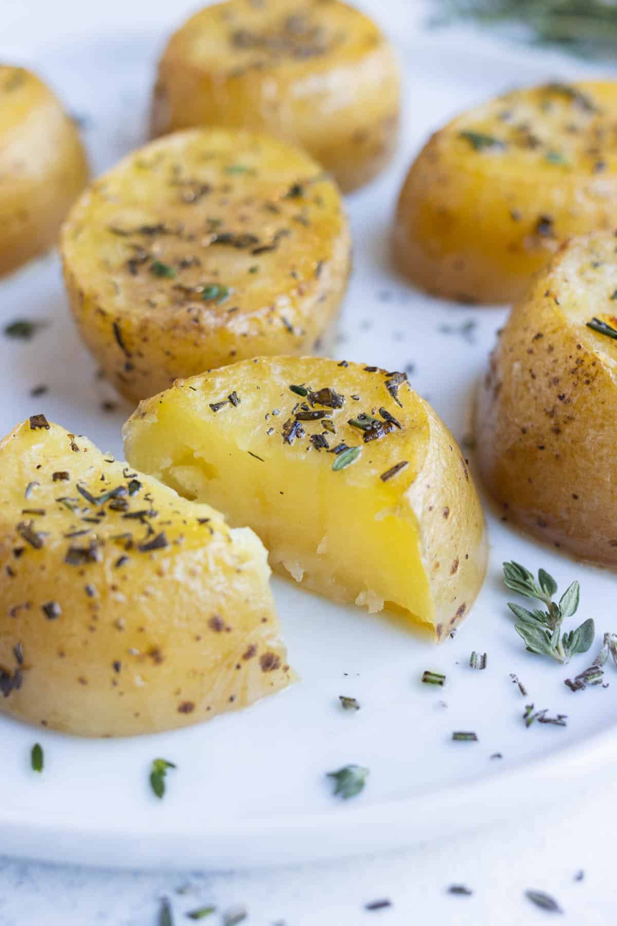 Tender on the inside melting potatoes are the perfect side dish.