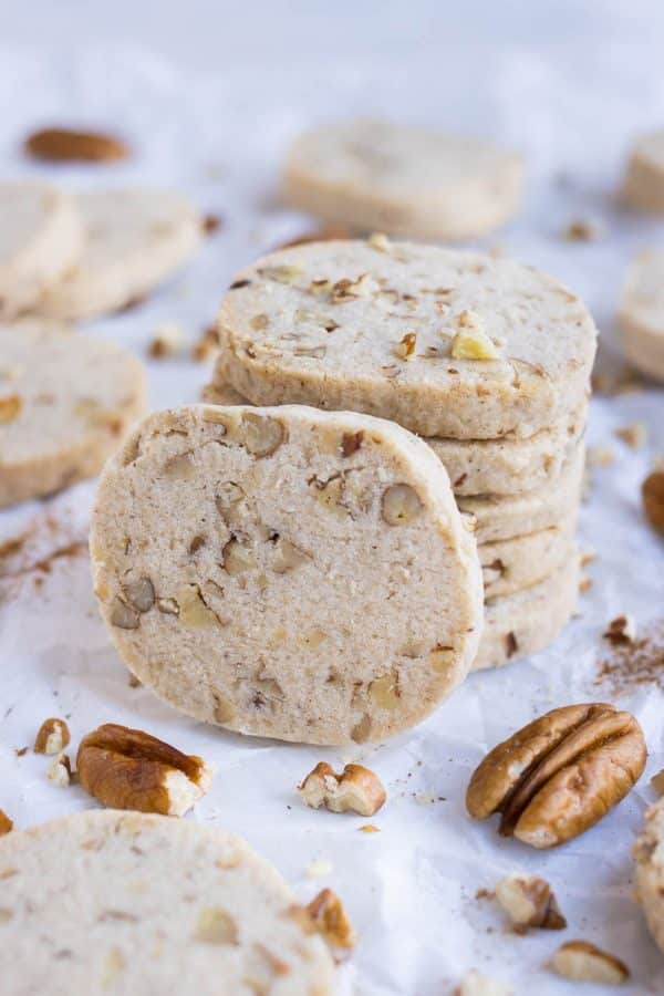 These shortbread cookies are gluten free and full of pecan flavor.