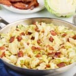 Fried cabbage and bacon is a perfect side for any weeknight dinner.