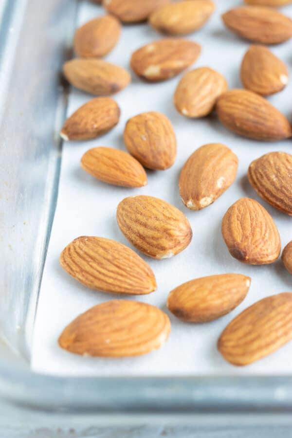 Roasted almonds have great crunchy texture and better flavor/
