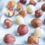Raw hazelnuts are quick and easy to roast in the oven.