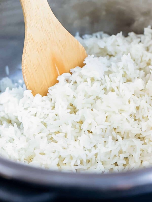 Instant pot white rice is fluffy and tender for a simple side dish.