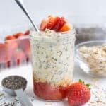 Strawberry Shortcake Overnight Oats using an easy oatmeal recipe for breakfast.