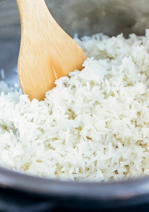 Instant pot white rice is fluffy and tender for a simple side dish.