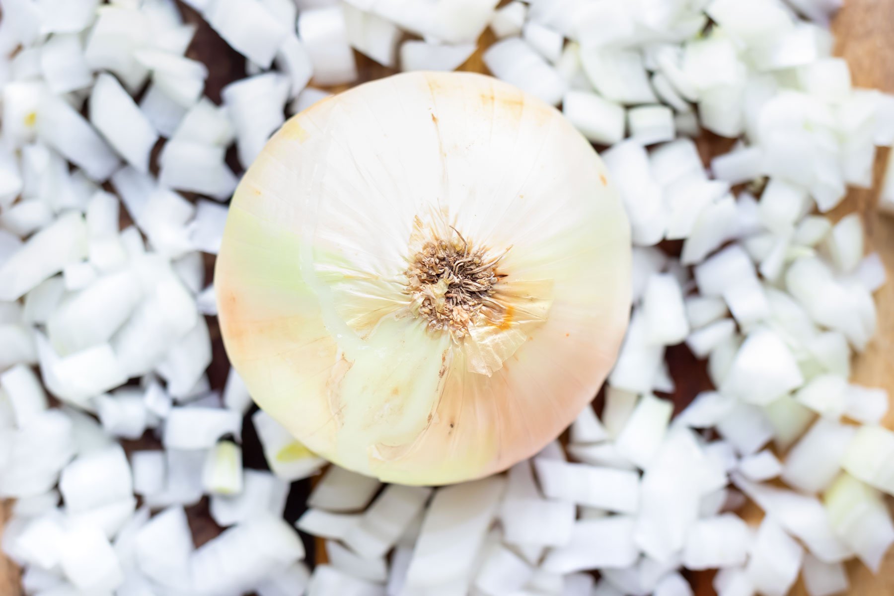 Rough chopped onions are the perfect base for savory dishes.