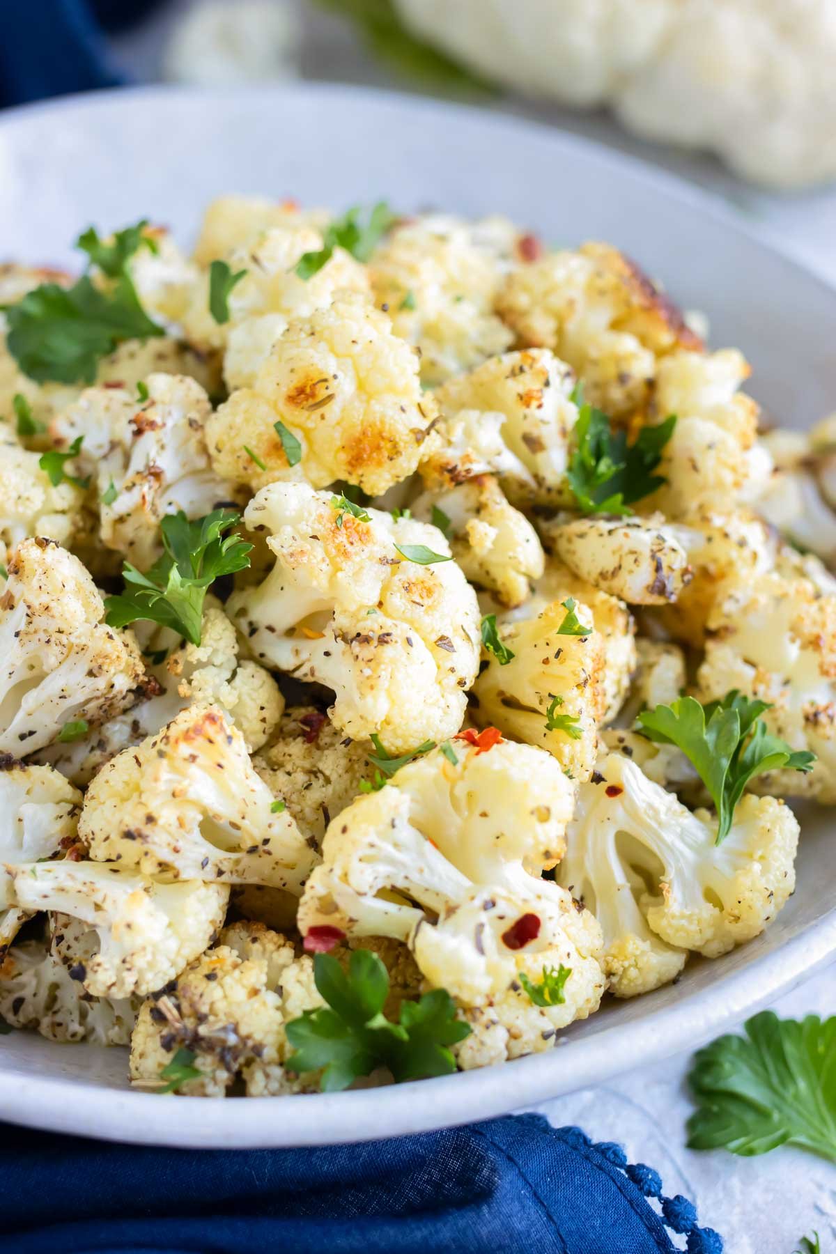 A bowl full of an easy, low-carb, and keto cauliflower recipe.