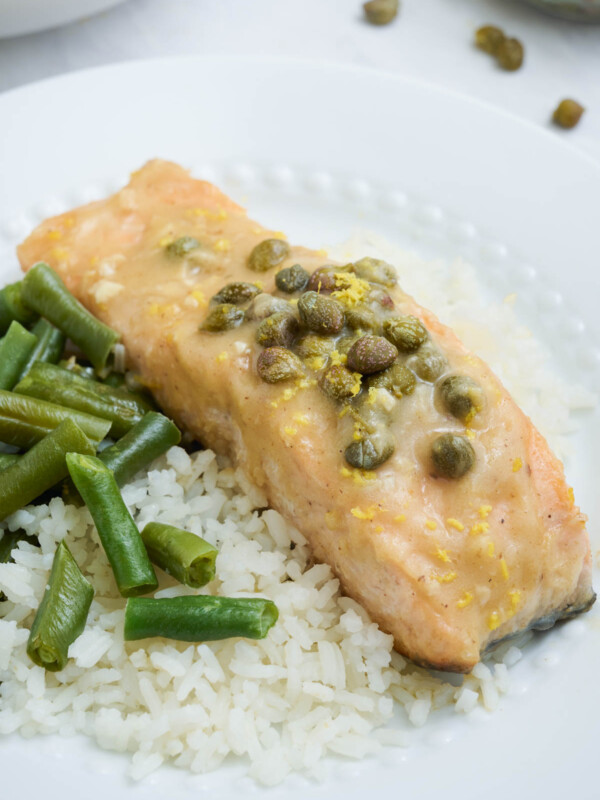 Healthy and easy salmon piccata is ready in less than 30 minutes.