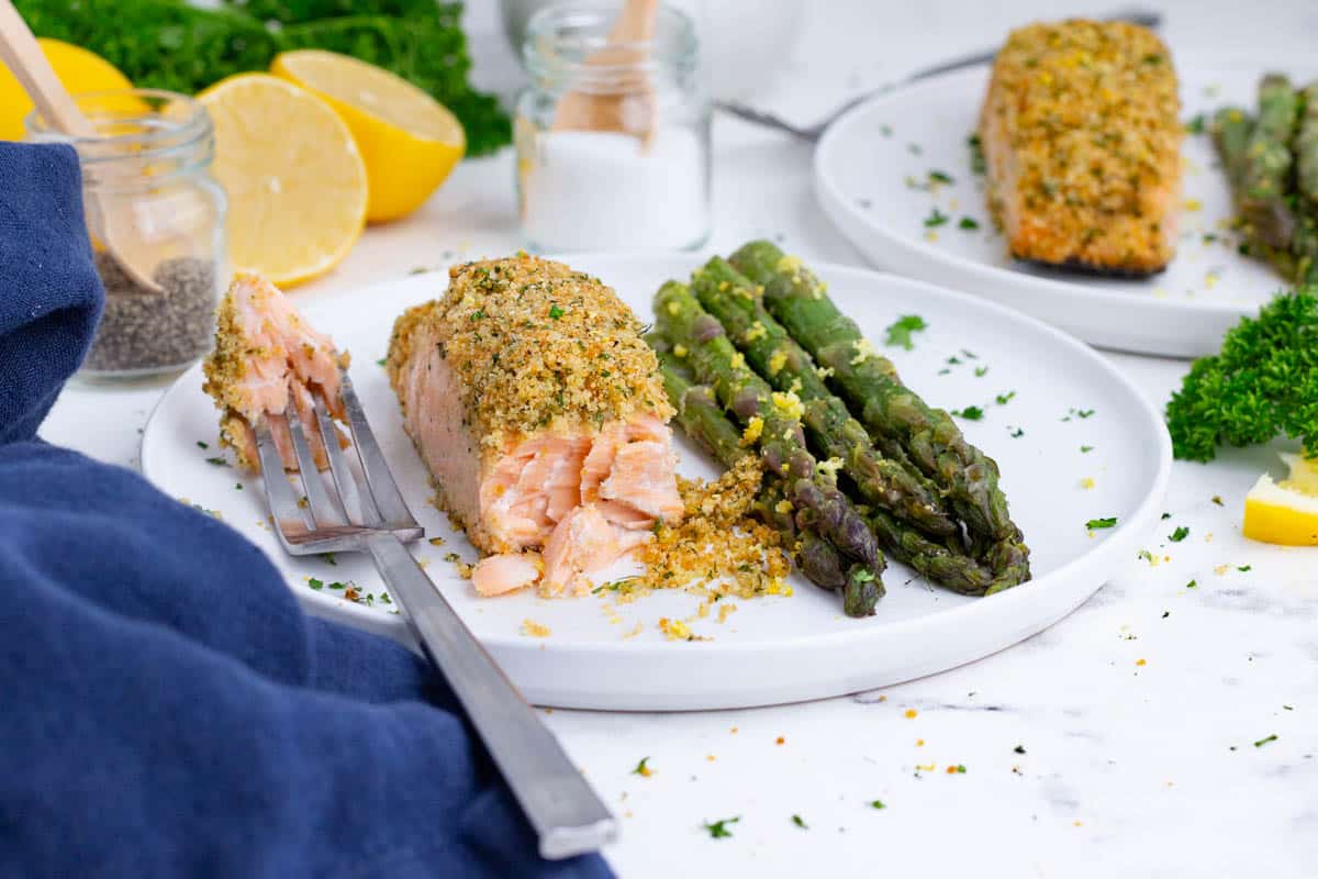 Panko crusted salmon is a healthy main dish when you're craving seafood.