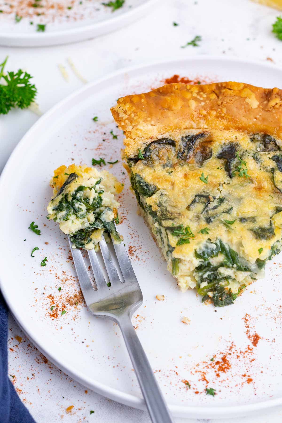 Enjoy this Quiche Florentine recipe on holidays or any day of the week.