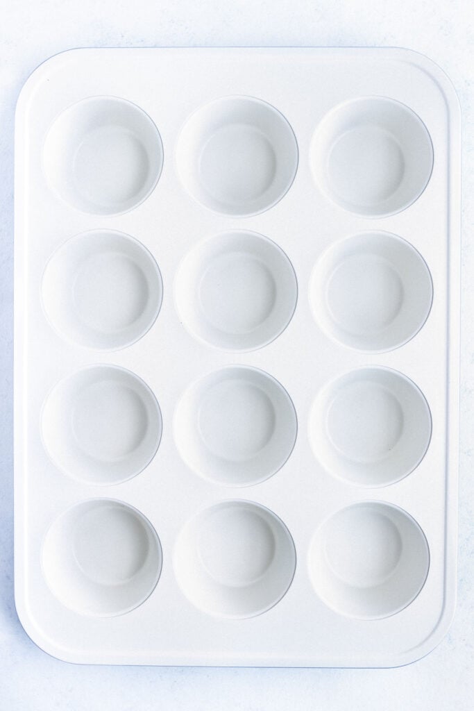 A ceramic coated muffin pan for baking egg bites.