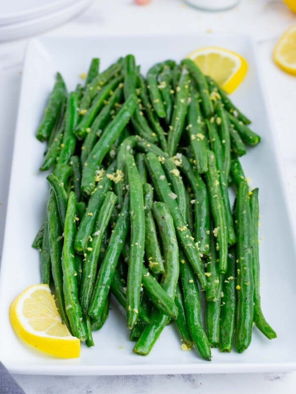 Air fryer green beans are a quick and easy side dish.