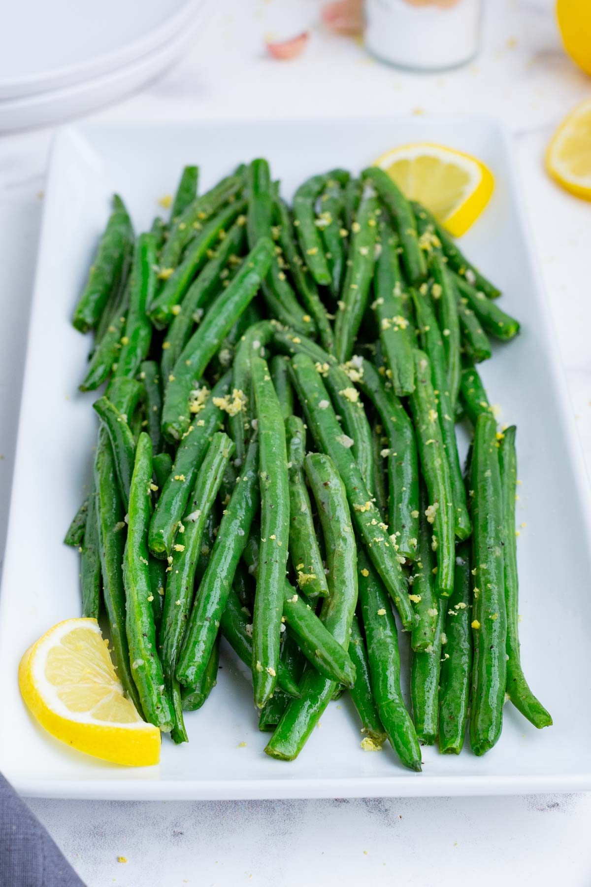 Air fryer green beans are a quick and easy side dish.