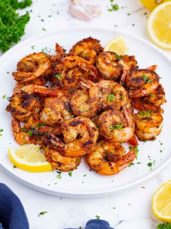 Serve up this Cajun shrimp with fresh lemon slices.