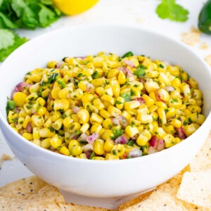 Top burrito bowls with this corn salsa for the best flavor.