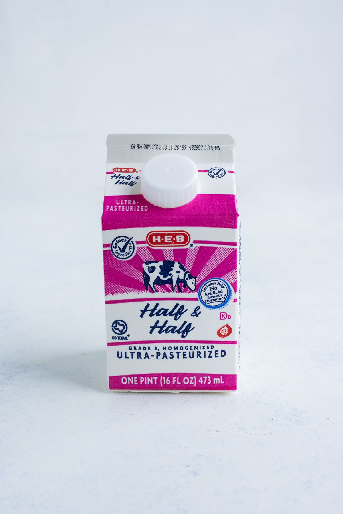 One container of half and half.