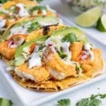 Air fryer fish tacos are made for a healthy dinner option.