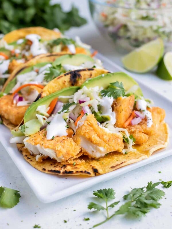 Air fryer fish tacos are made for a healthy dinner option.