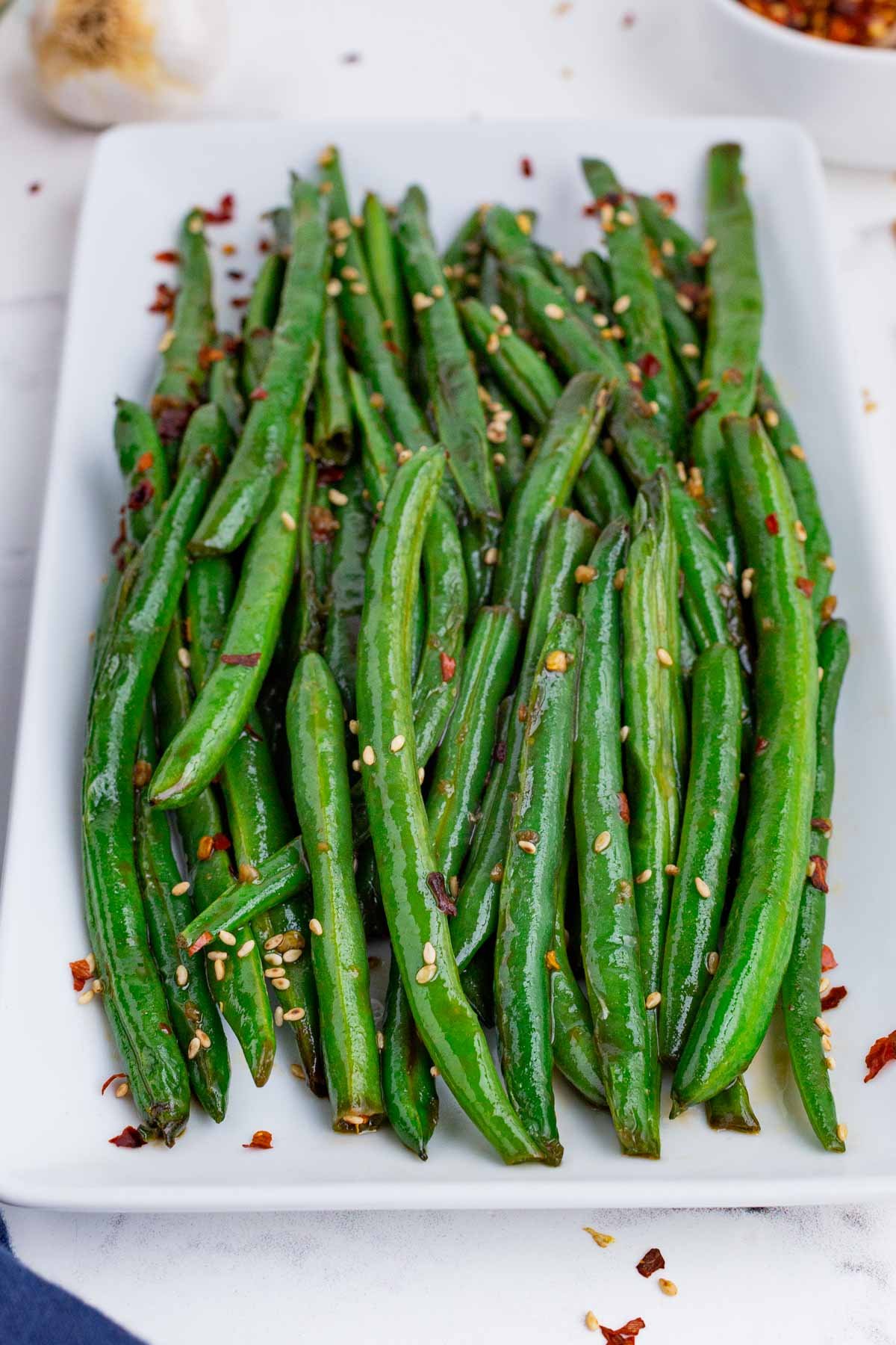 Serve up these spicy green beans as a flavorful side dish.