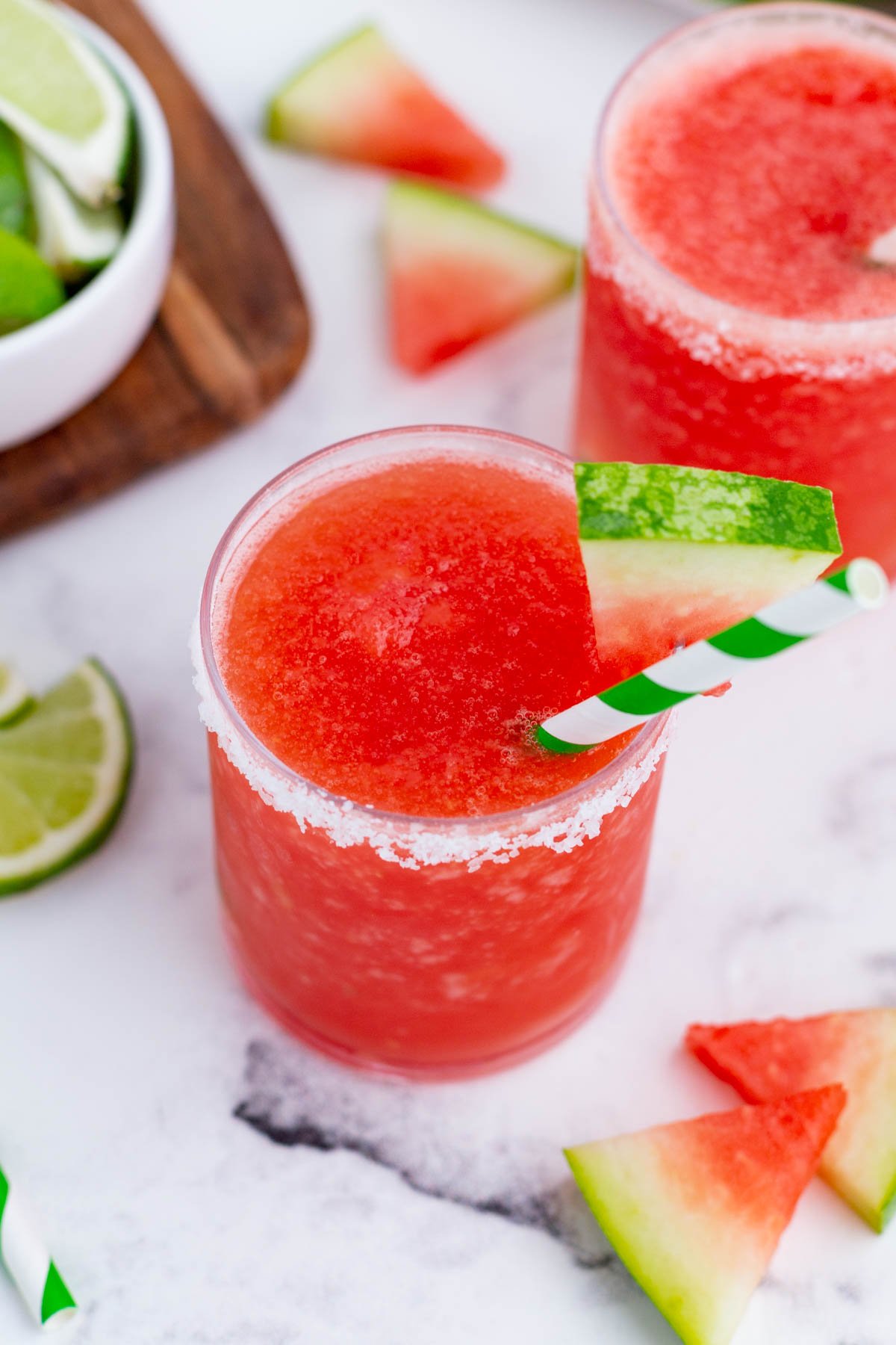 This watermelon margarita is a fresh and flavorful summer drink.