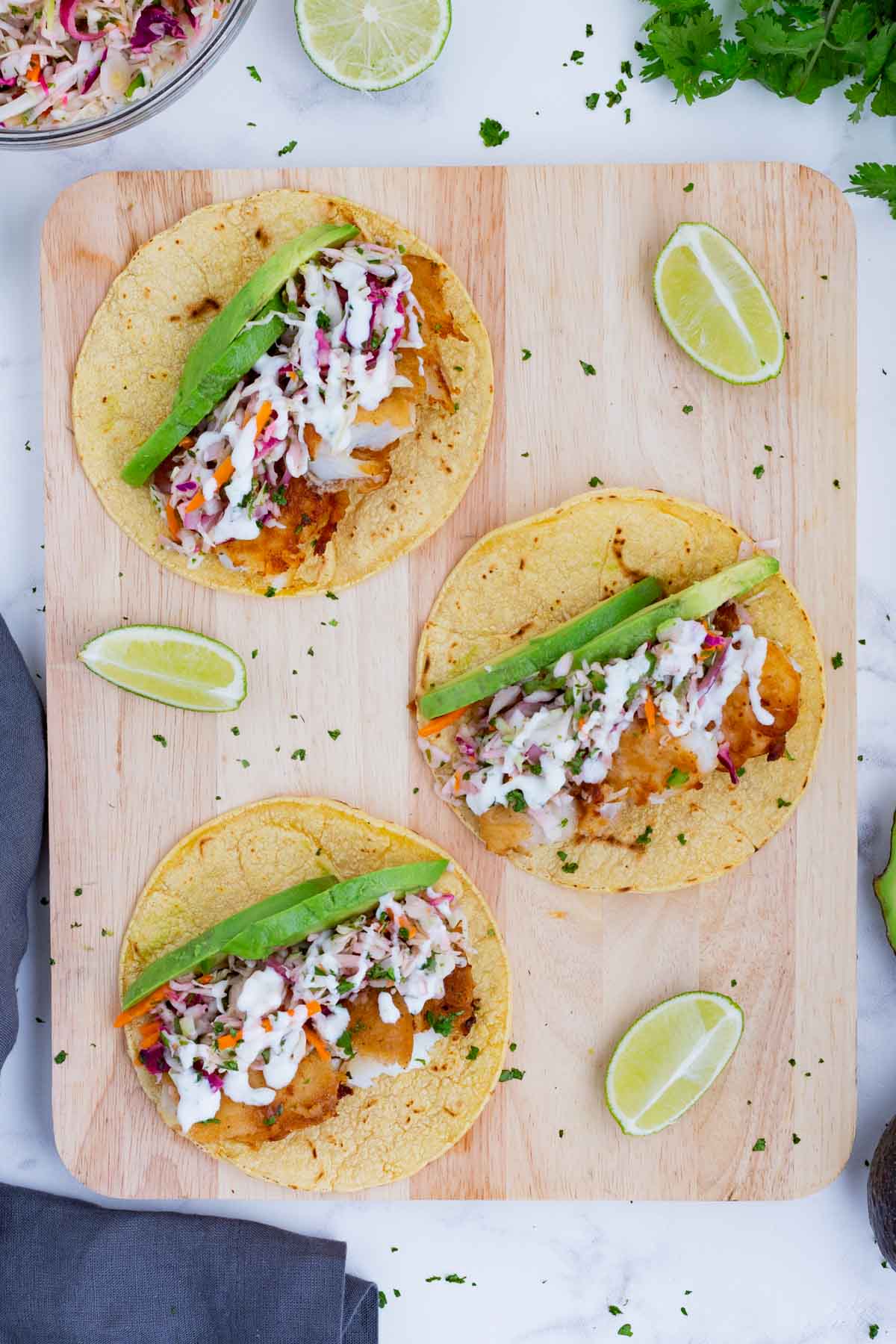 Baja Fish Tacos are an authentic and healthy recipe.