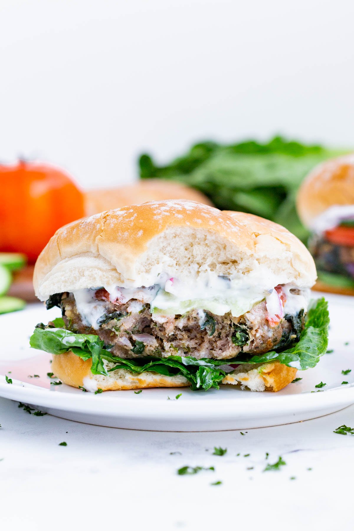 Greek turkey burgers are healthy and so full of flavor.