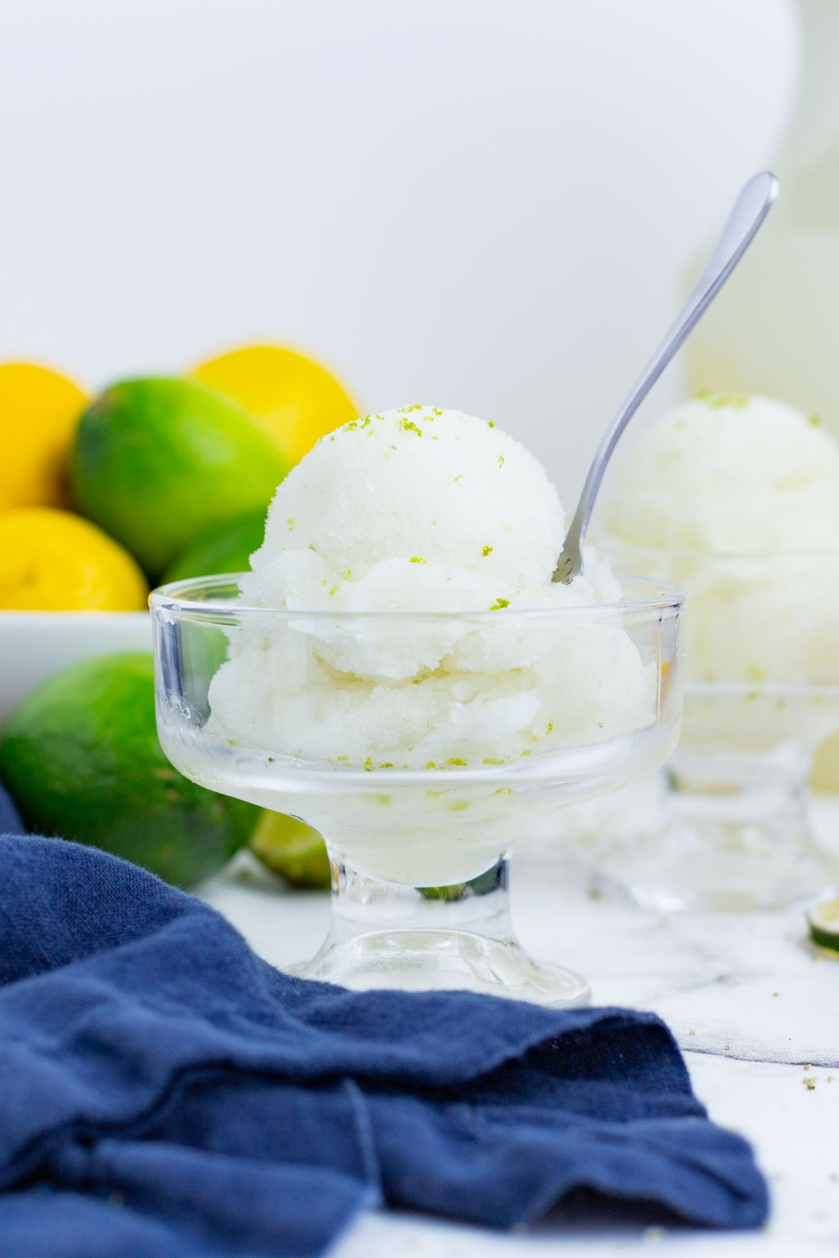 Lime sorbet is cool and refreshing in the summer months.