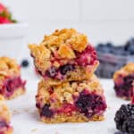 Healthy, fruity, and delicious crumble bars are the best summer dessert.