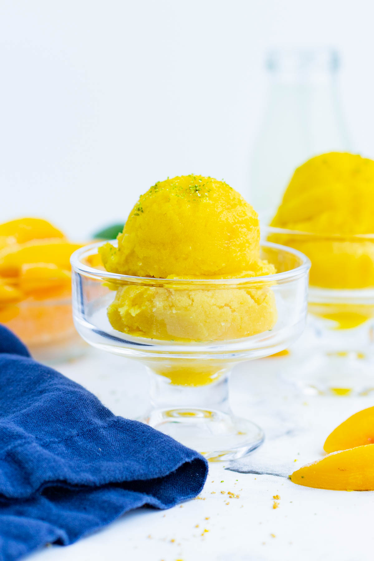 Peach sorbet is a refreshing treat in the summer months you can feel good about.