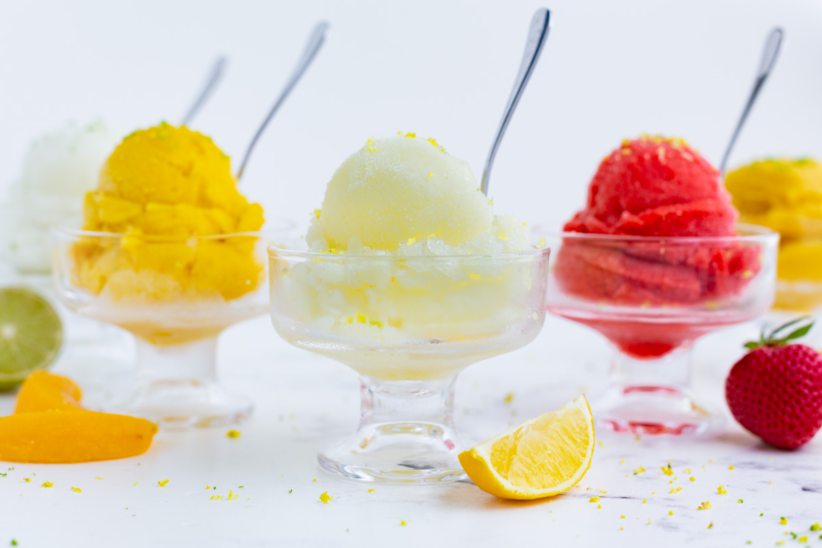 Sorbet is dairy-free and the perfect summertime treat.