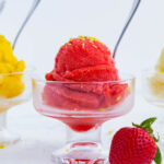 Strawberry sorbet is just one flavorful variety of homemade sorbet.