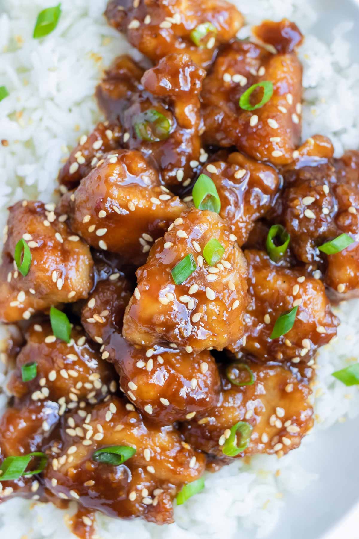 This spicy Asian chicken is served for a quick dinner.