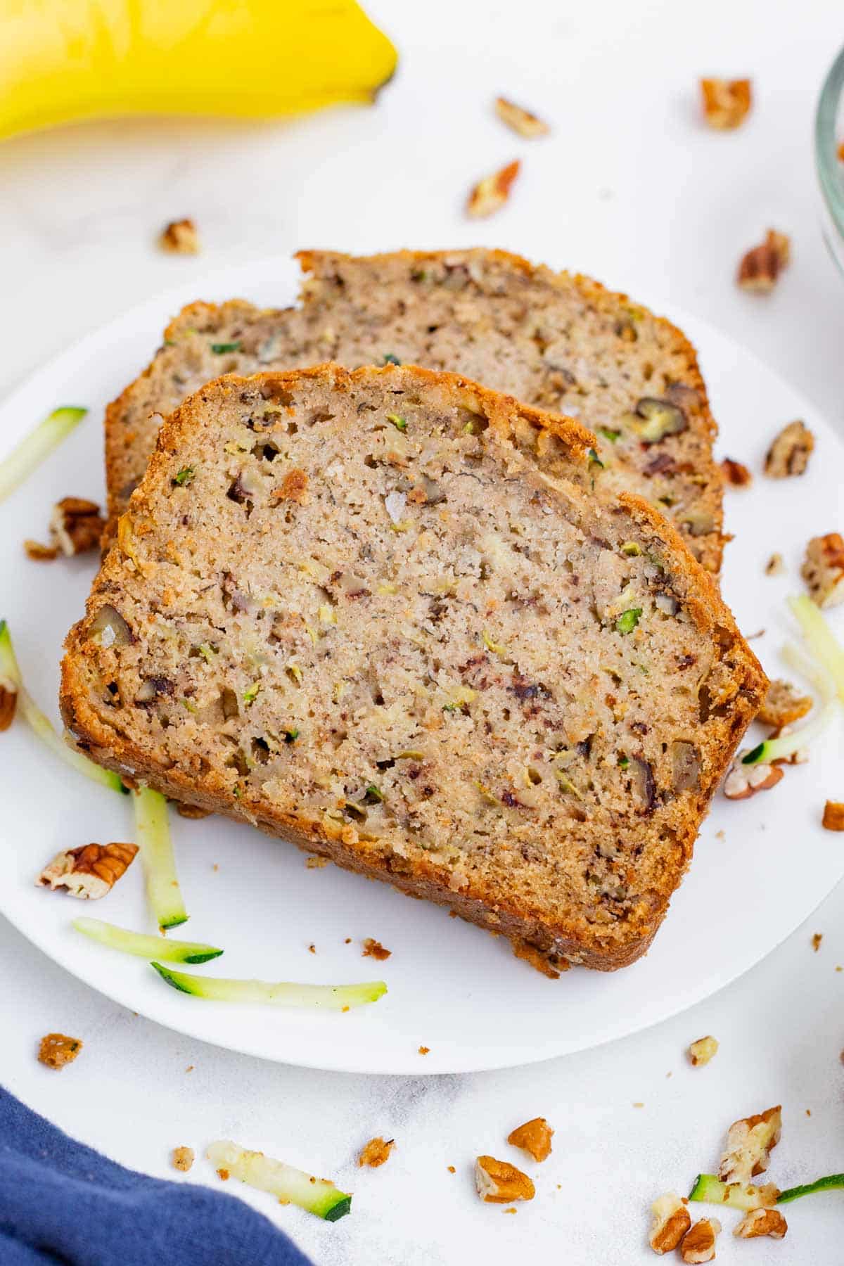 Zucchini Banana Bread is super moist and so full of flavor.